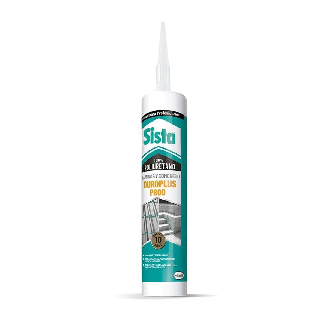 Sista Duroplus P800, sellador 100% poliuretano, especial para láminas y concreto, de secado rápido y resistente a rayos UV